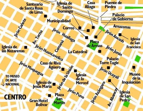 Mapa mesta Lima peru