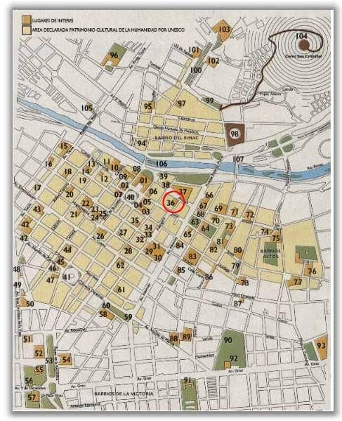 Mapa historickom centre mesta Lima