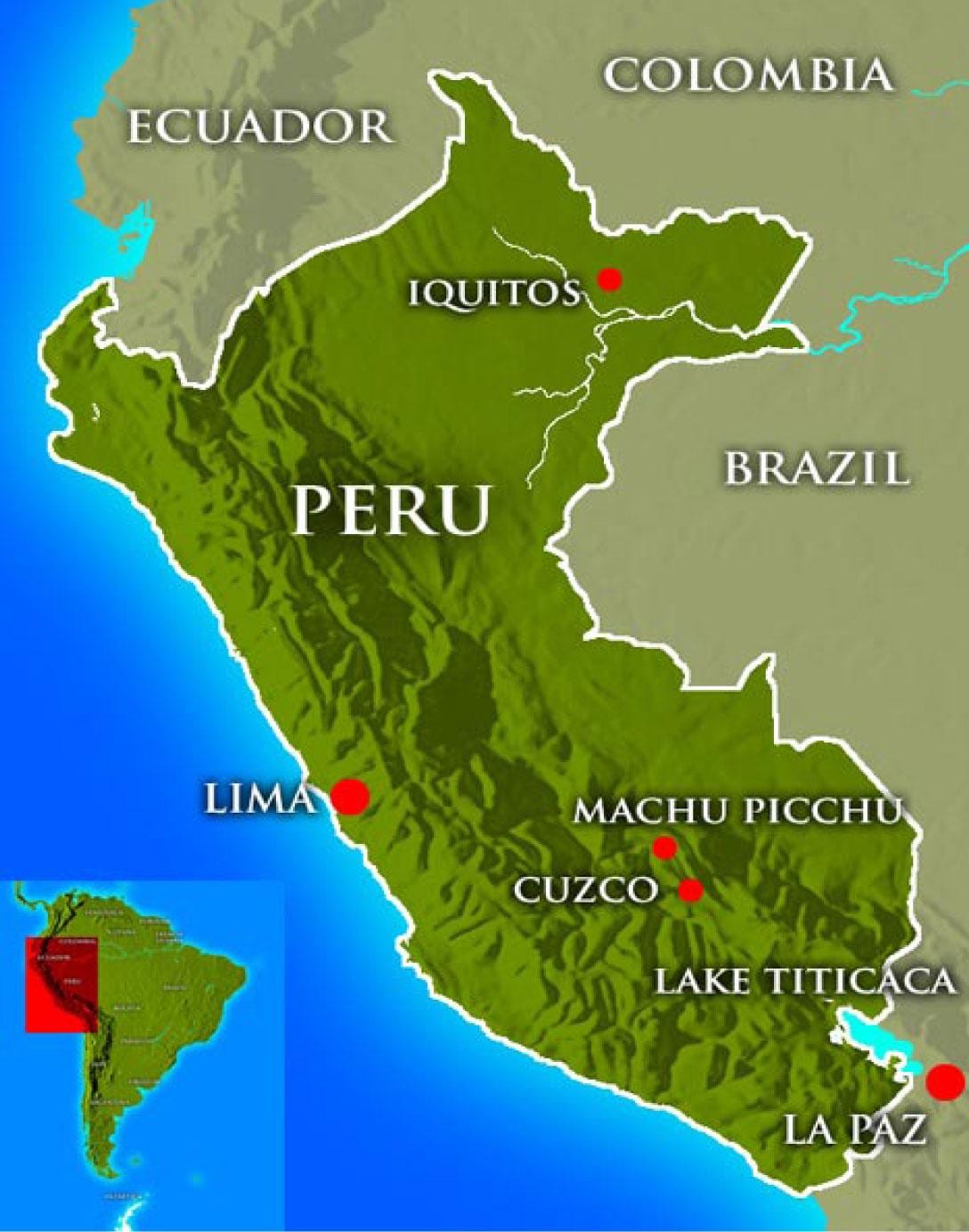 Mapa hlavné mesto peru